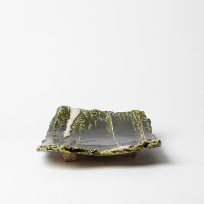 Takuya Kanamoto Oribe Glaze Trapezoid Plate