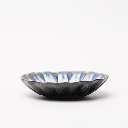 Nobuhito Nakaoka Colored Ash Glaze Flower Shaped Bowl