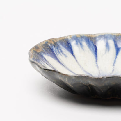 Nobuhito Nakaoka Colored Ash Glaze Flower Shaped Bowl