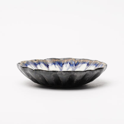 Nobuhito Nakaoka Colored Ash Glaze Flower Shaped Bowl