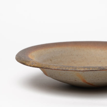 Ichiro Mori Dinner Rim Plate Bizen Woodfired