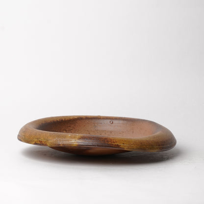Ichiro Mori Dinner Rim Plate Bizen Woodfired