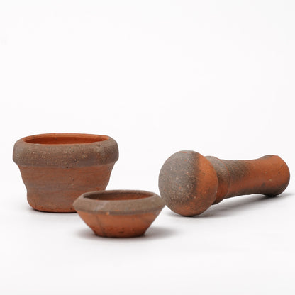 Ichiro Mori Spice Mill With lid Pestle Bizen Woodfired