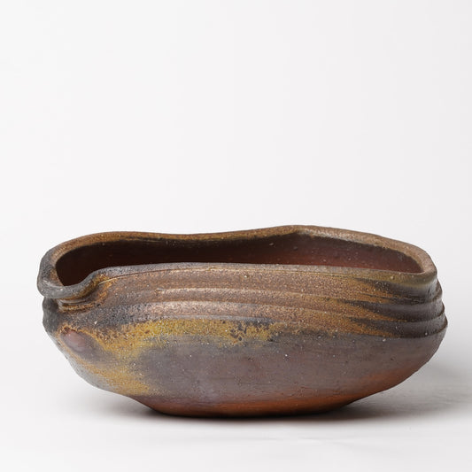 Ichiro Mori Large Katakuchi Bowl Bizen Woodfired