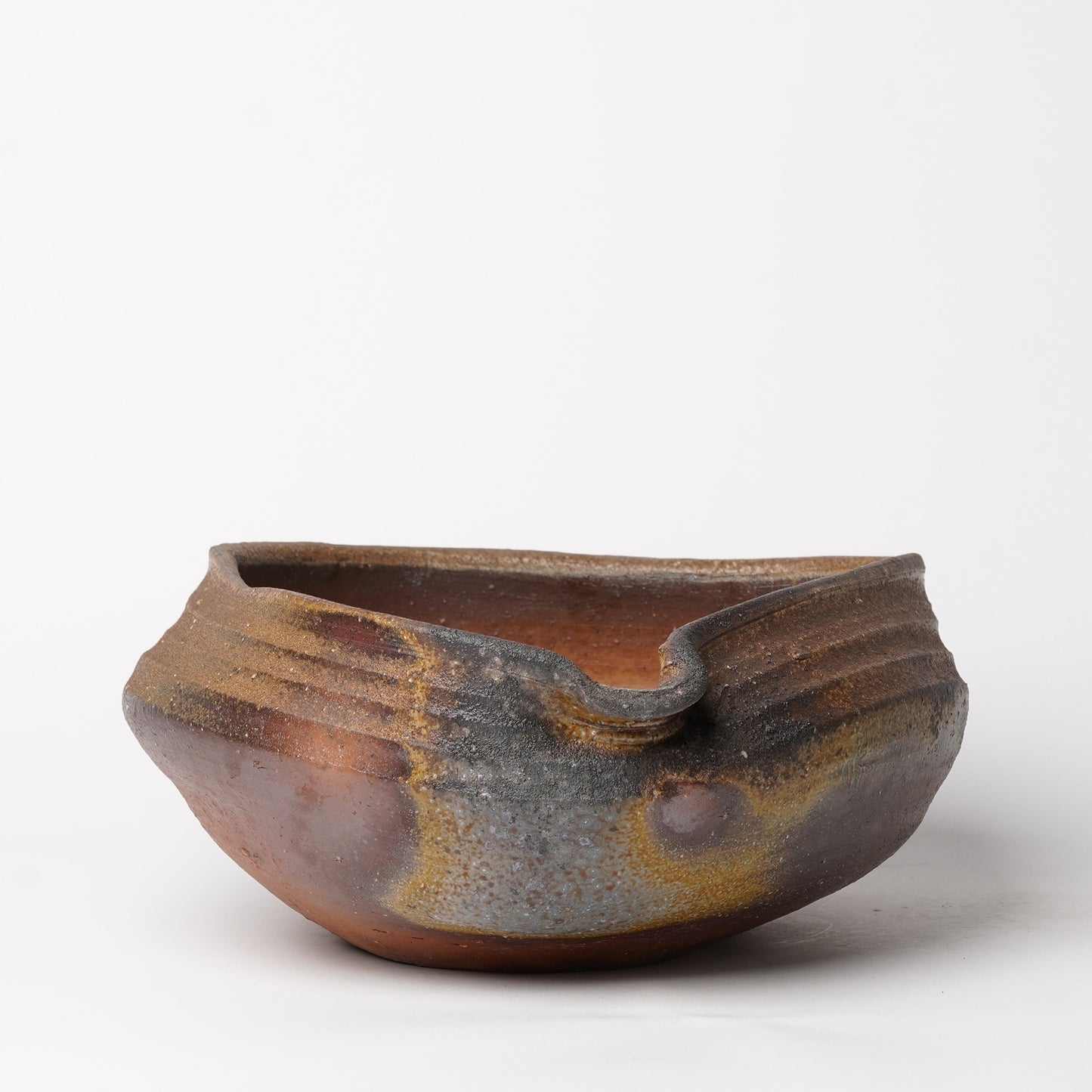 Ichiro Mori Large Katakuchi Bowl Bizen Woodfired