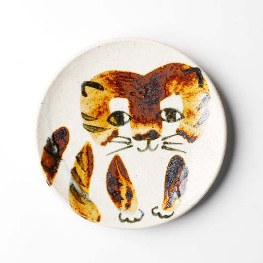Ceramic Art Studio Okumura Cat Plate S