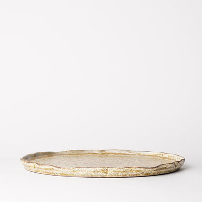 Futoshi Yamashita Volcanic Ash Glaze White Rinka Dinner Plate