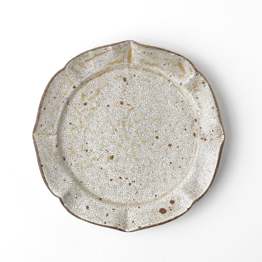 Futoshi Yamashita Volcanic Ash Glaze White Rinka Plate