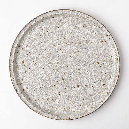 Futoshi Yamashita Volcanic Pottery White Dinner Plate