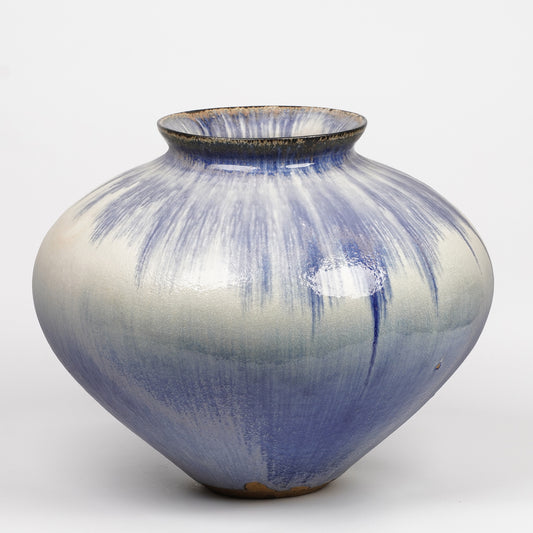 Nobuhito Nakaoka Colored Ash Glaze Extra Large Vase with Gold