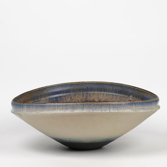 Nobuhito Nakaoka Colored Ash Glaze Extra Large Bowl with Gold