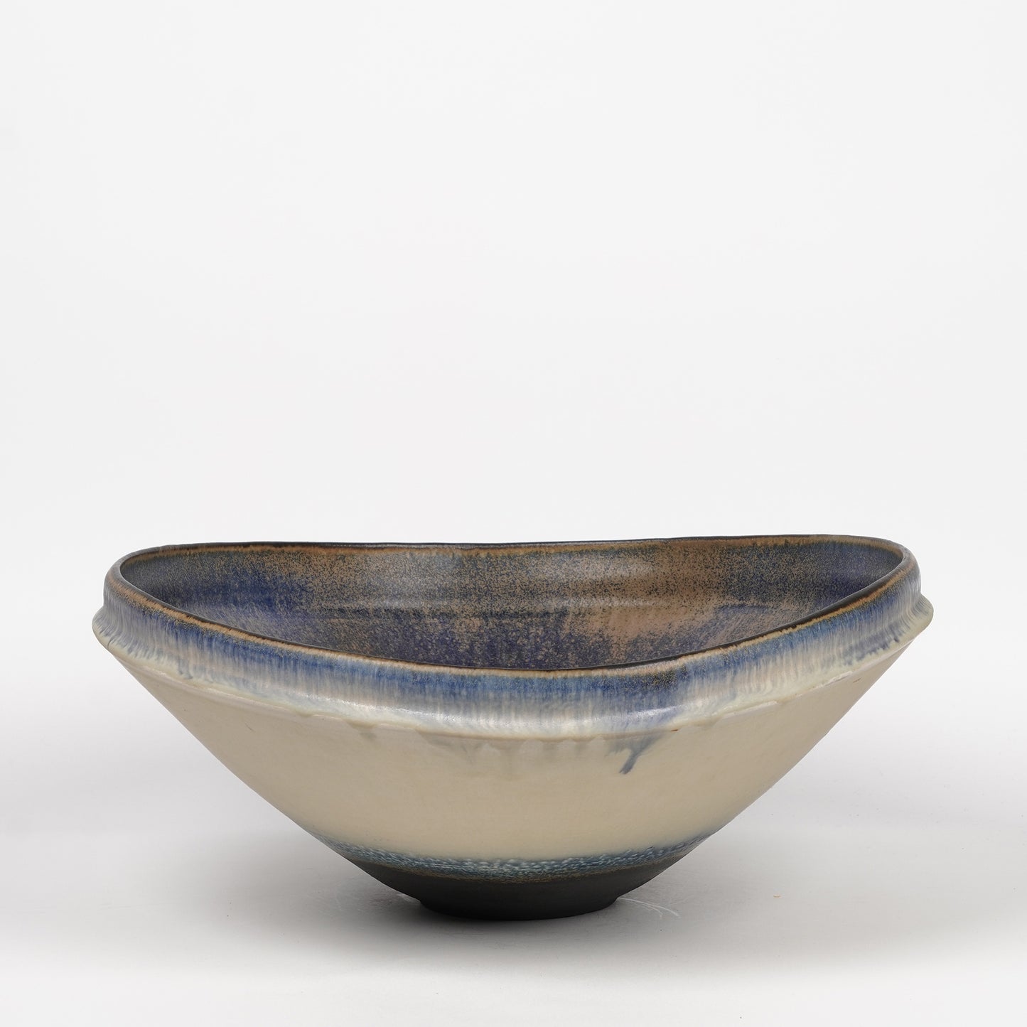 Nobuhito Nakaoka Colored Ash Glaze Extra Large Bowl with Gold