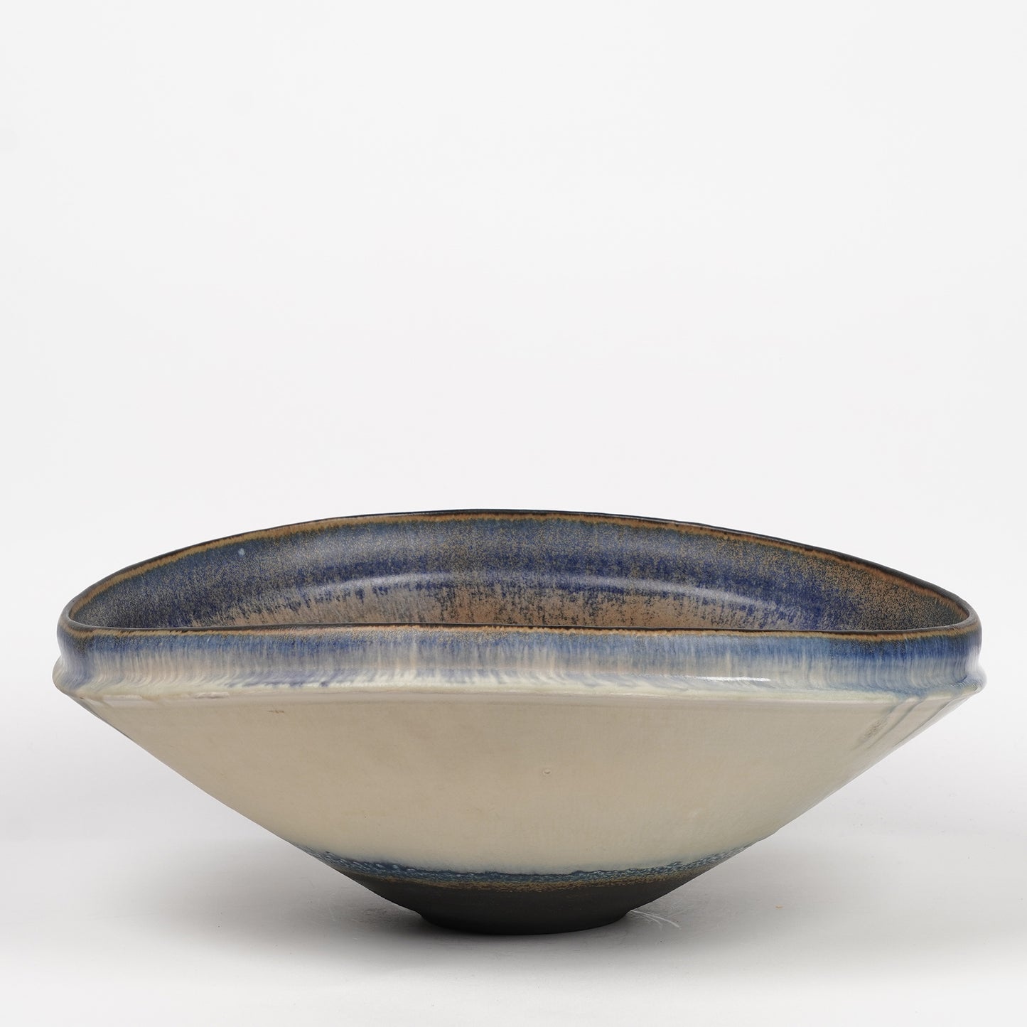 Nobuhito Nakaoka Colored Ash Glaze Extra Large Bowl with Gold