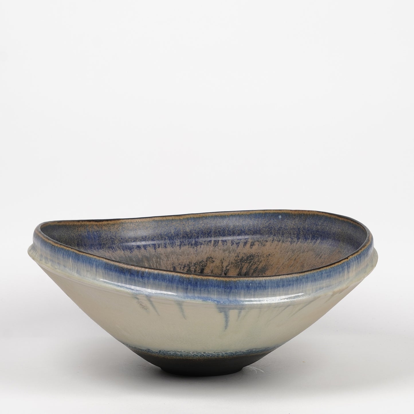 Nobuhito Nakaoka Colored Ash Glaze Extra Large Bowl with Gold