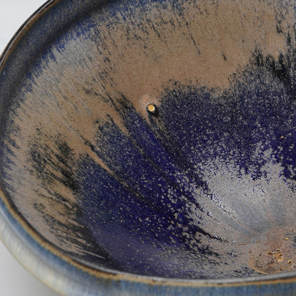 Nobuhito Nakaoka Colored Ash Glaze Extra Large Bowl with Gold