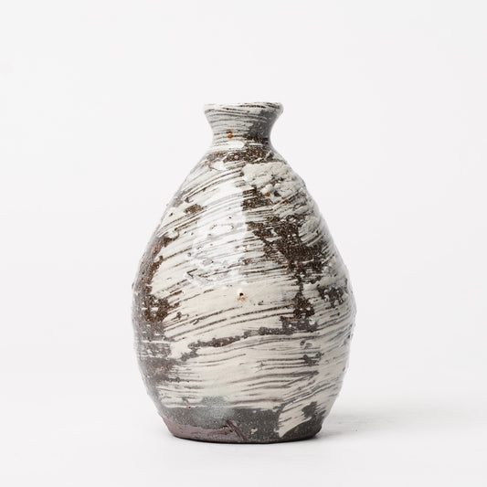 Nakagawa Jinenbogama Karatsu Wood fired Hakeme Tokkuri Sake Server