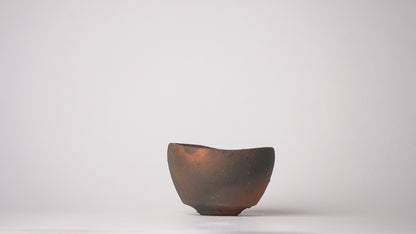 Nobuhito Nakaoka Guinomi Sake Cup Tanka Yakishime with Gold