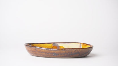 Fumotogama Shodaiyaki Slipware Oval Plate M