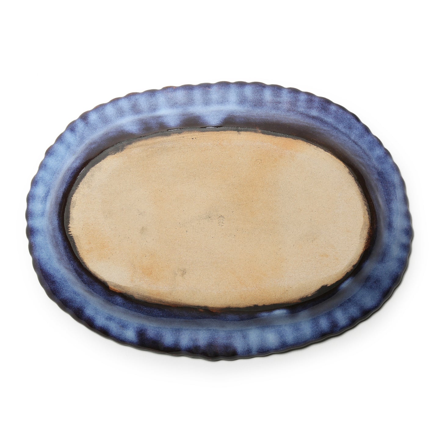 Shokozan Hagiyaki Oval Plate with Rim