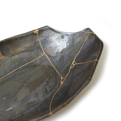 Toru Kikuchi KINTSUGI Oval Plate Large GOLD