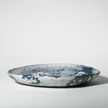 Nobuko Konno Large Round Plate Spot Blue