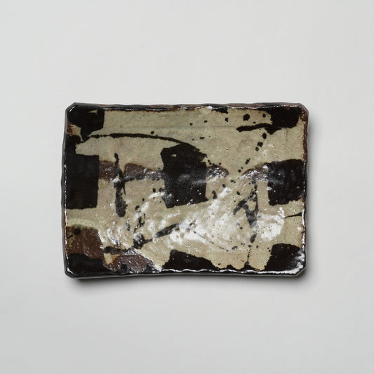 Junri Hamada Kuro Oribe Rectangle Plate