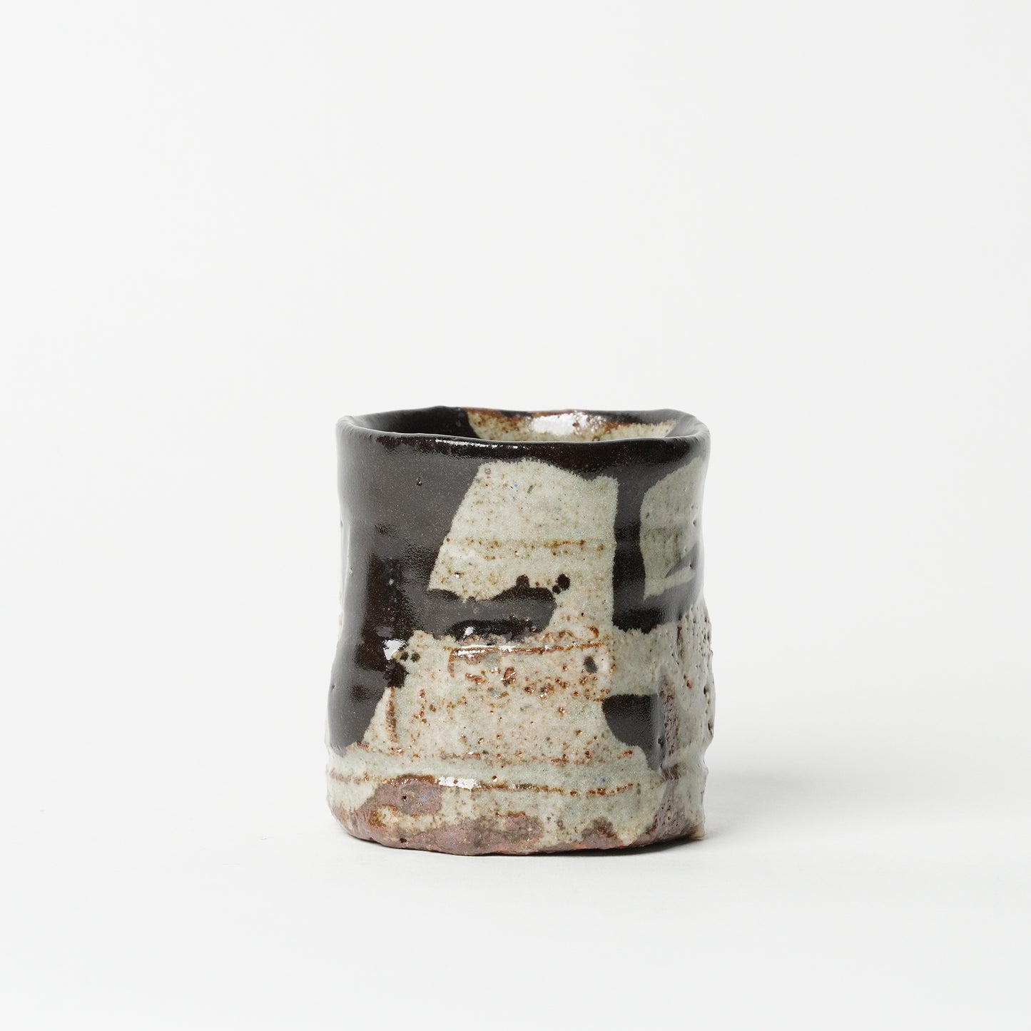 Junri Hamada Kuro Oribe Yunomi Guinomi Sake/ Tea Cup