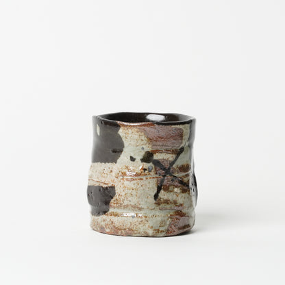 Junri Hamada Kuro Oribe Yunomi Guinomi Sake/ Tea Cup