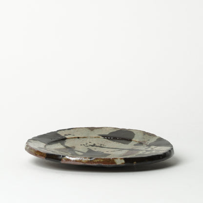 Junri Hamada Kuro Oribe Round Plate M