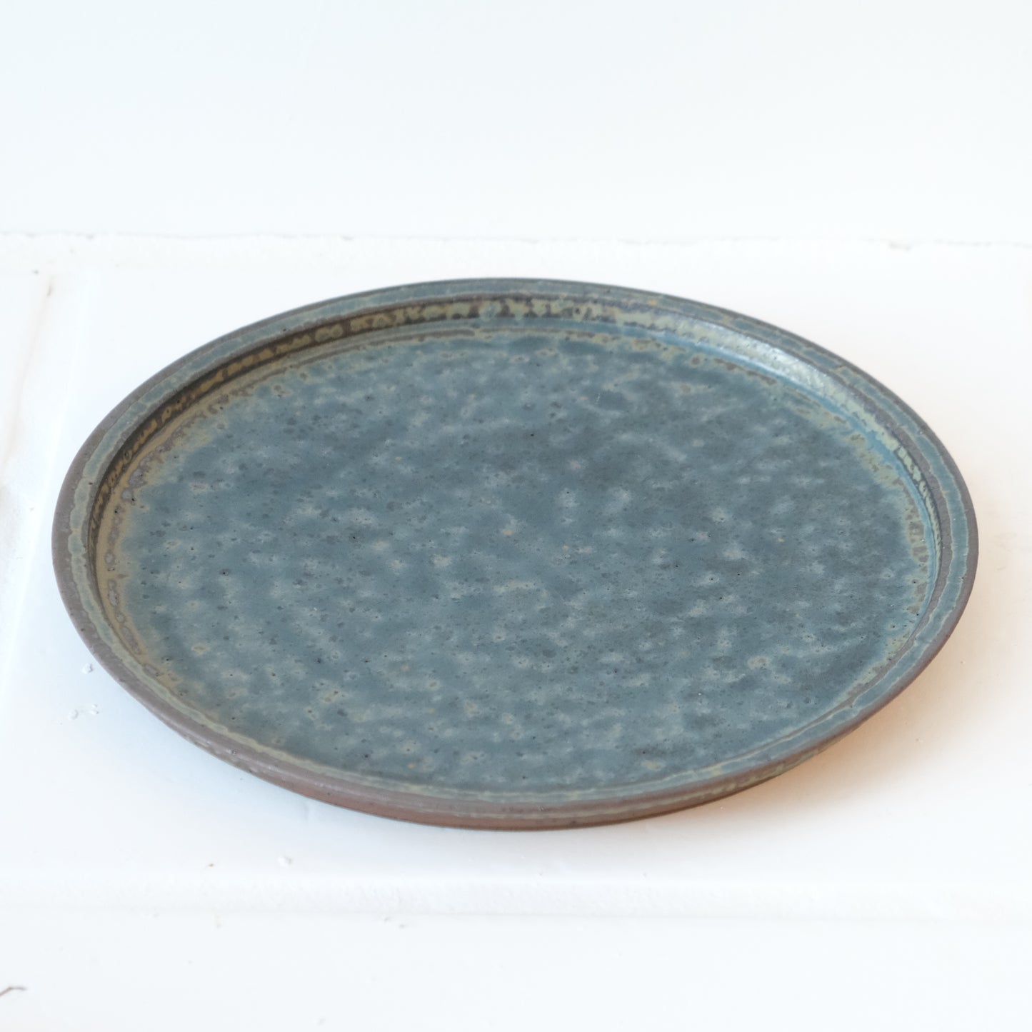 Futoshi Yamashita Volcanic Ash Glaze Indigo Large Rim Plate