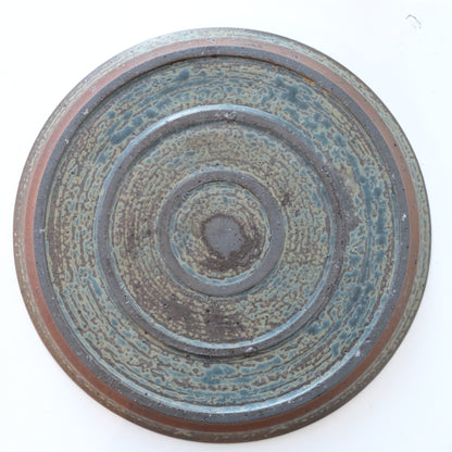 Futoshi Yamashita Volcanic Ash Glaze Indigo Large Rim Plate