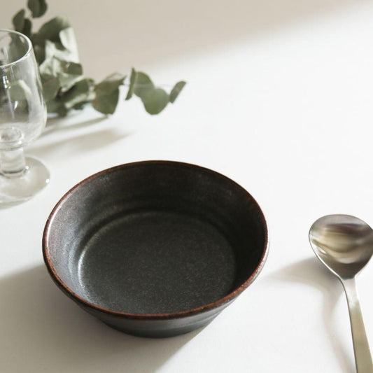 Kei Kawachi  Large Trapezoidal Bowl Black Amber