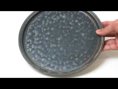 Futoshi Yamashita Volcanic Ash Glaze Indigo Large Rim Plate