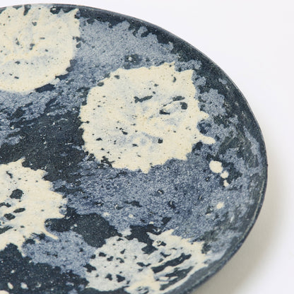 Nobuko Konno Large Round Plate Spot Blue