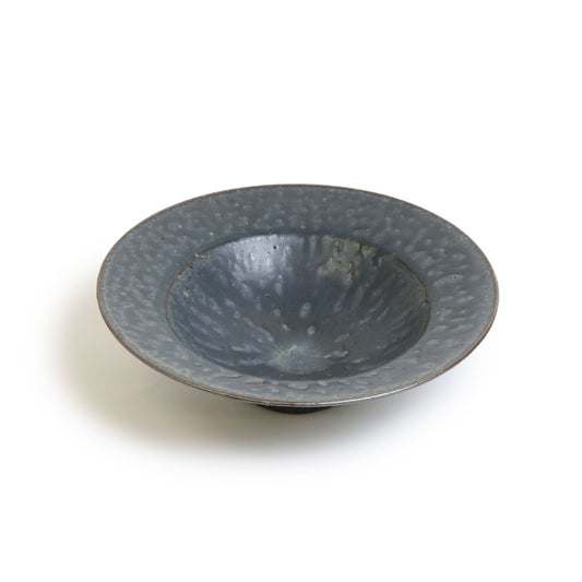 Futoshi Yamashita Volcanic Ash Glaze Indigo Rim Bowl