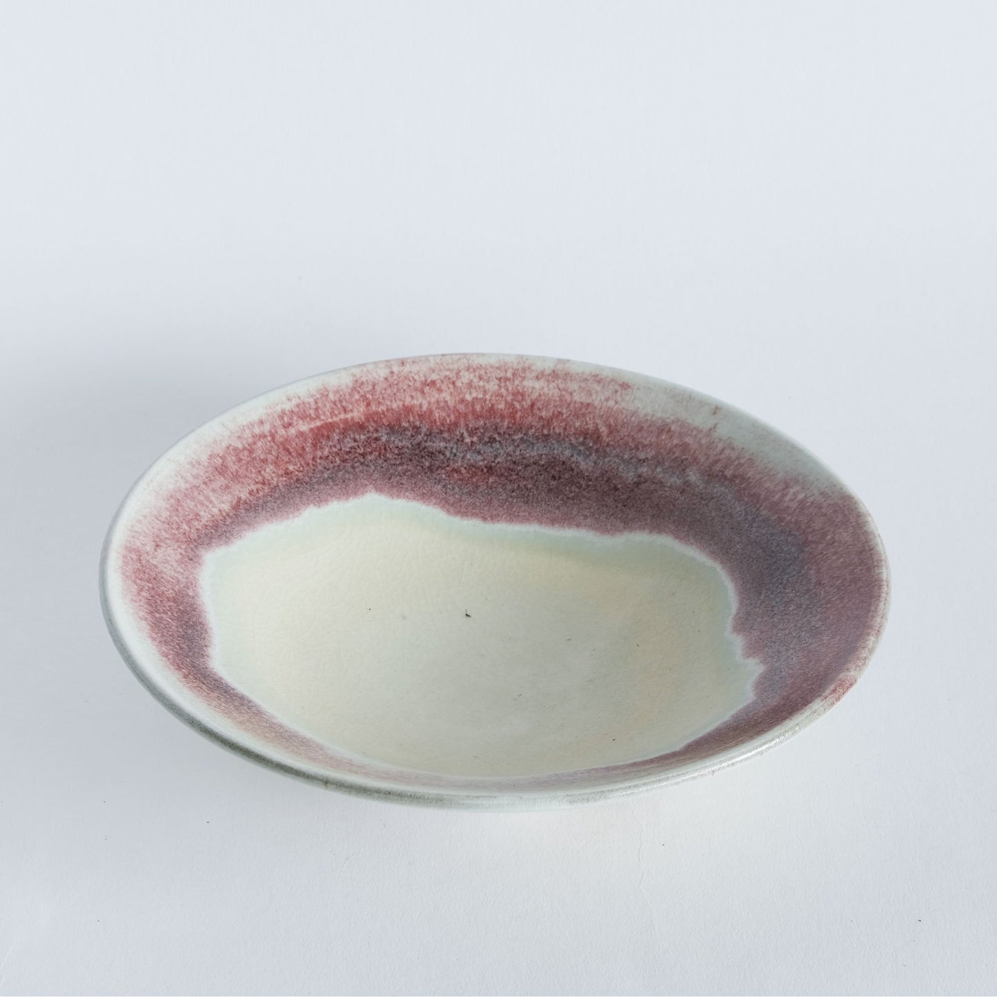 Nobuhito Nakaoka Colored Ash Glaze Plate M Red