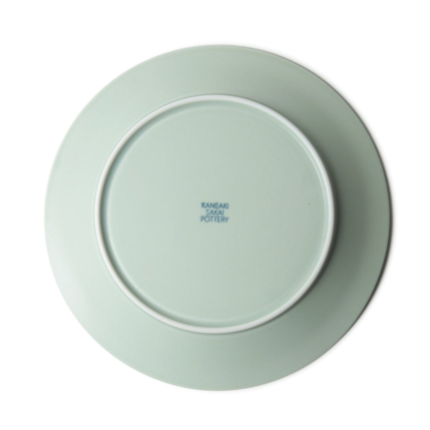 KANEAKI SAKAI POTTERY flat 7 plate pale blue