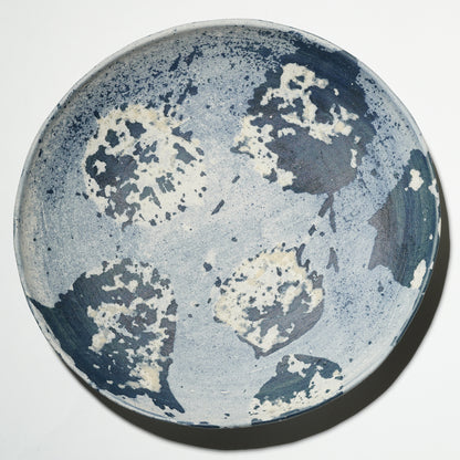 Nobuko Konno Large Round Plate Spot Blue