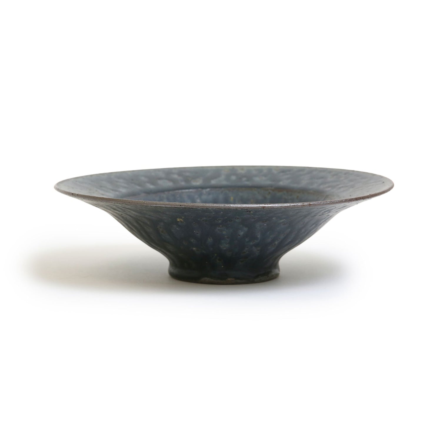 Futoshi Yamashita Volcanic Ash Glaze Indigo Rim Bowl