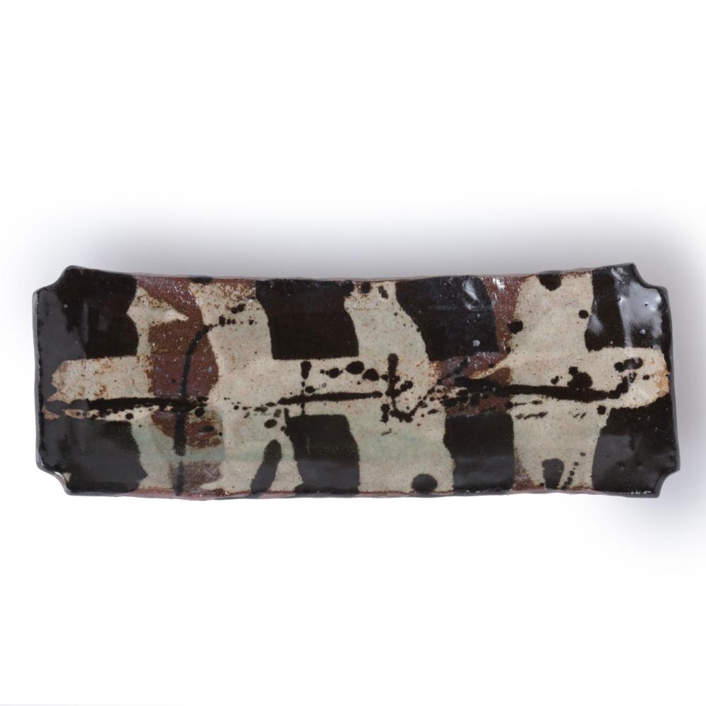 Junri Hamada Kuro Oribe Long Rectangle Plate