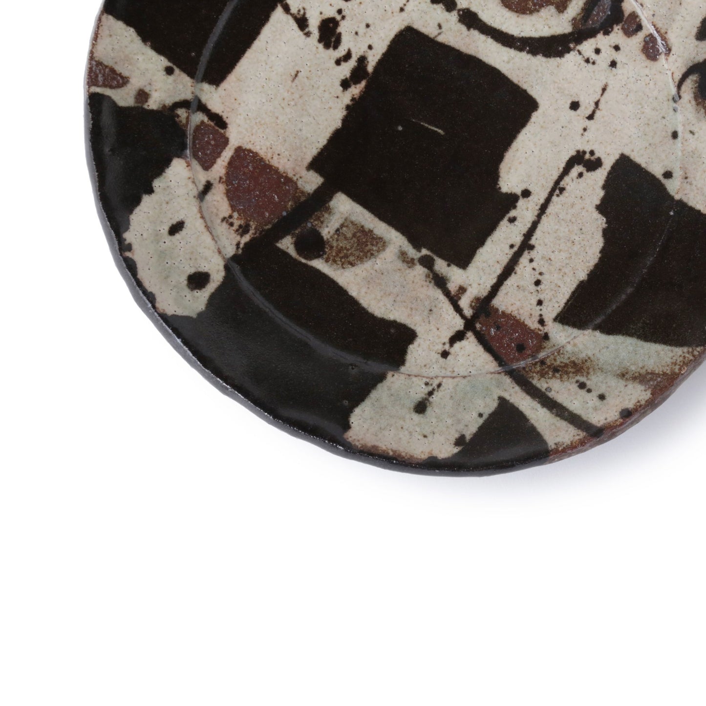 Junri Hamada Kuro Oribe Round Dinner Plate Large