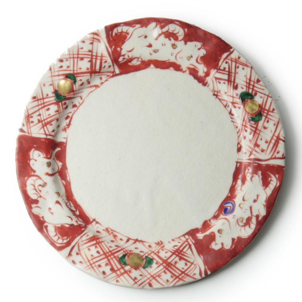 Hiroshi Hanzawa Goat Painted Dinner Plate with Gold